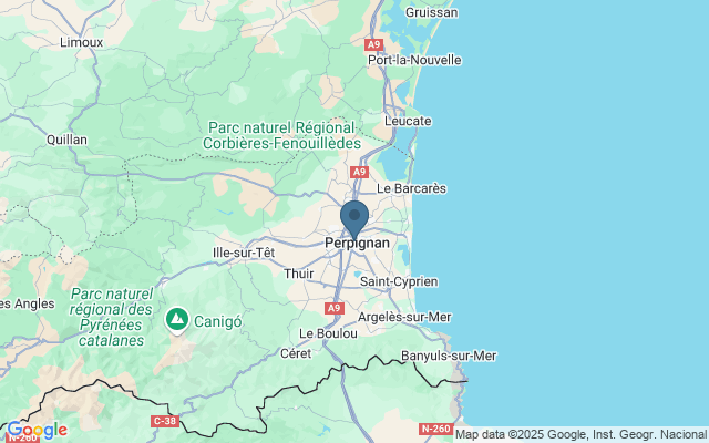 Kaart met locatie Dagtocht Perpignan